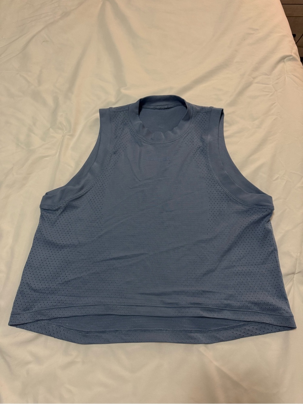 Lululemon Breeze By Muscle Crop Tank - Blue Slate